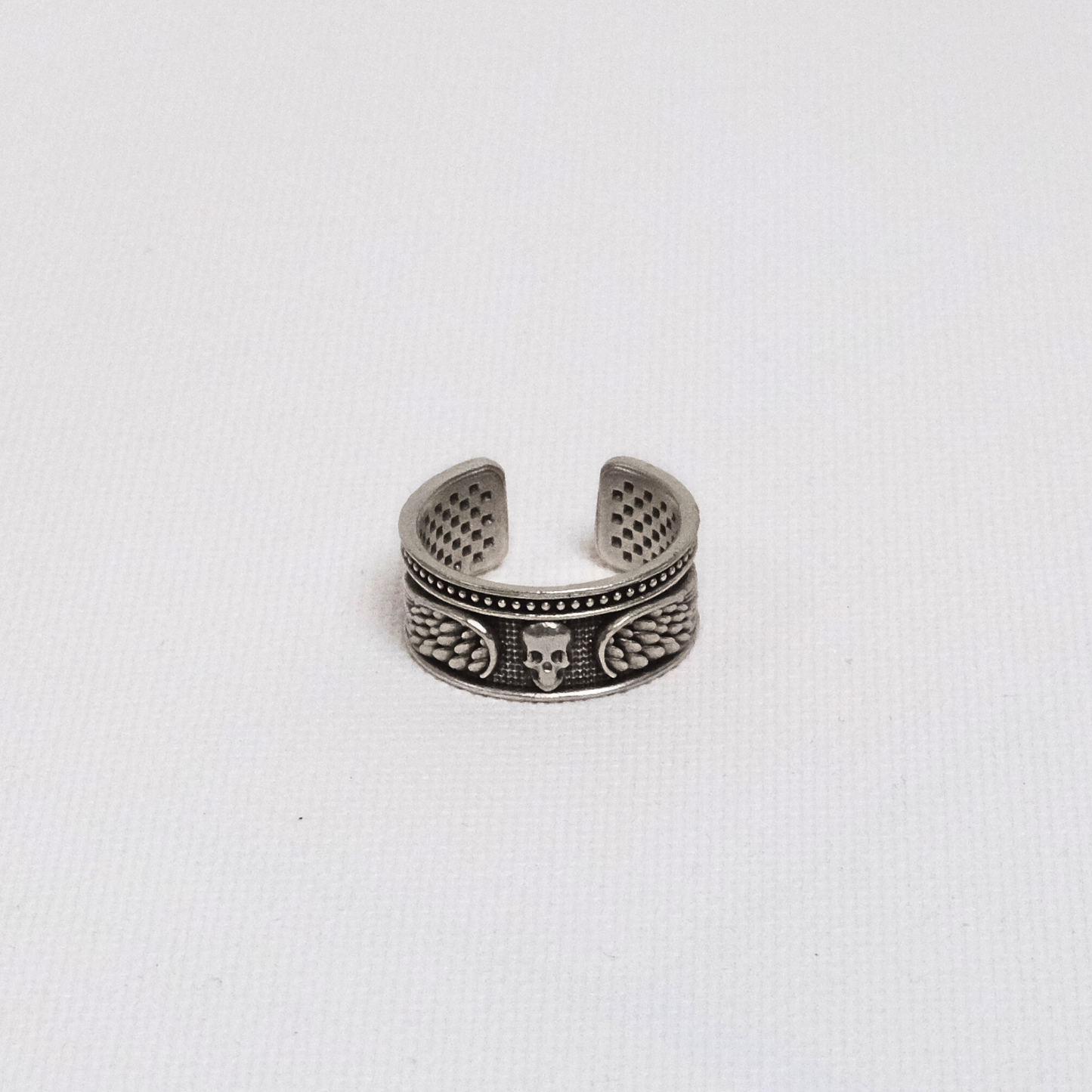 Kurukafa Figürlü Kararma Ve Solmaya Dayanıklı Ayarlanabilir Erkek Yüzük