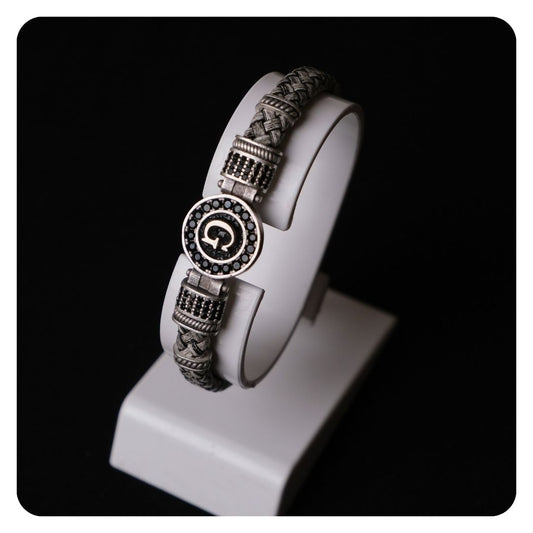 Kişiselleştirilebilir Beyaz Hakiki Deri Erkek Bileklik