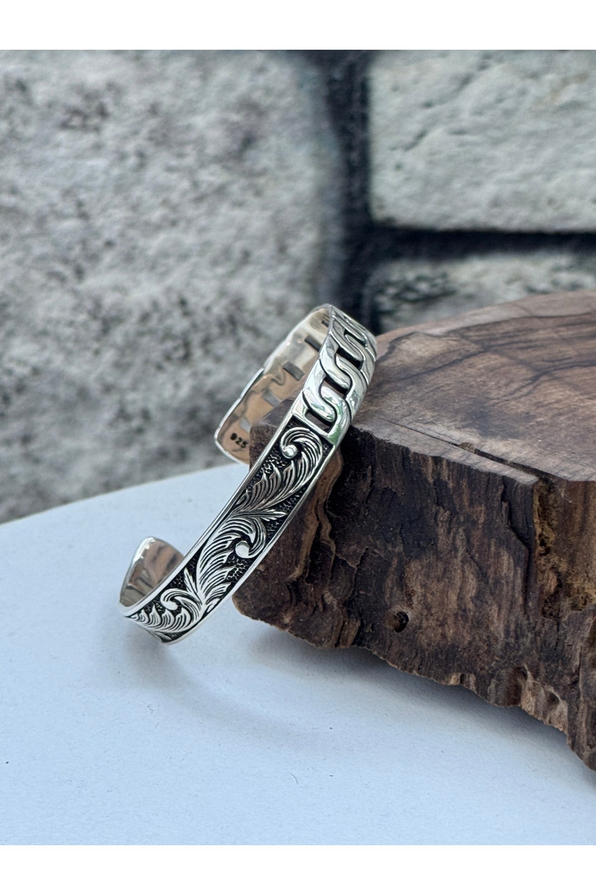 925 Ayar gümüş ayarlanabilir kelepçe bileklik