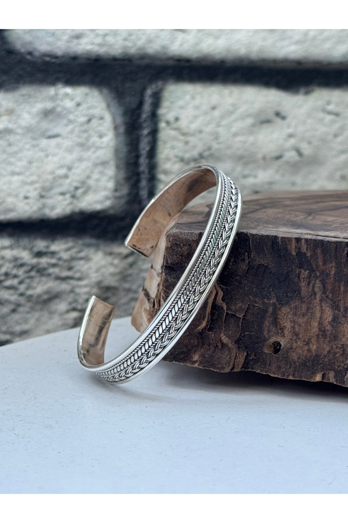 925 Ayar gümüş ayarlanabilir kelepçe bileklik