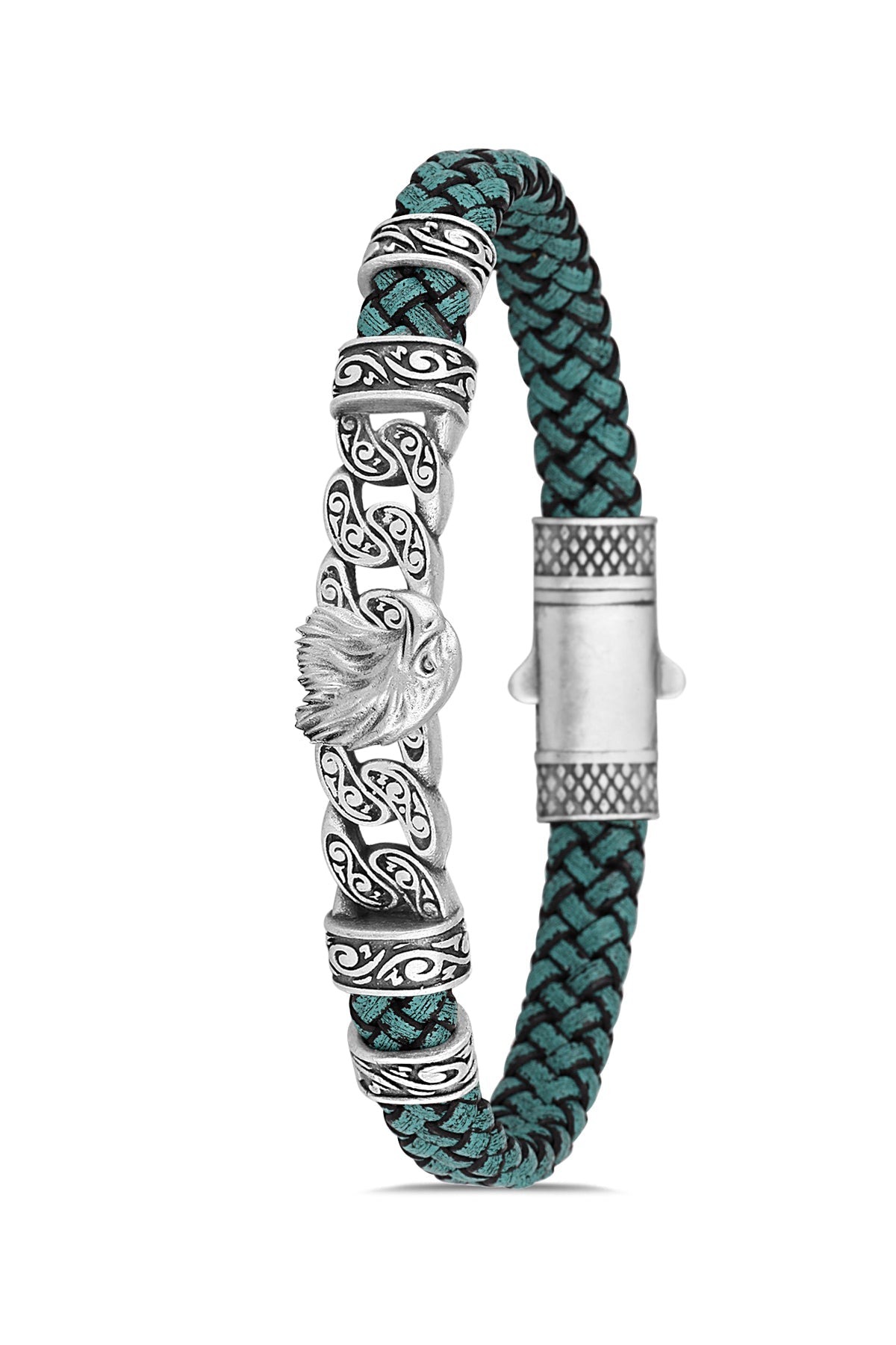 Kartal Figürlü Model Zirkon Taşlı Bileklik Gümüş