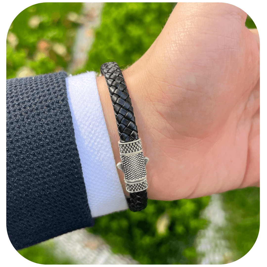 Kurt Başlı Zirkon Taşlı Erkek Bileklik