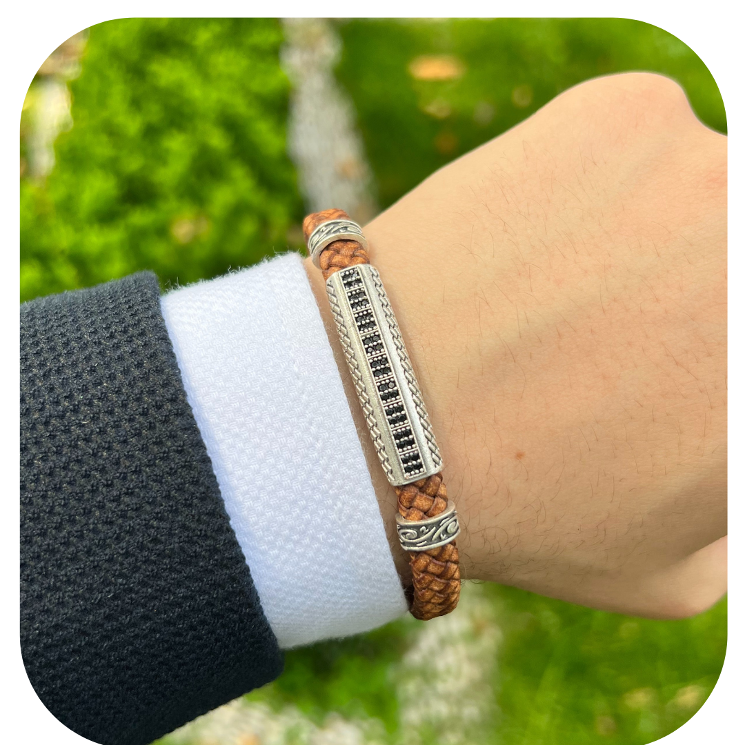 Sıralı Zirkon Erkek Bileklik