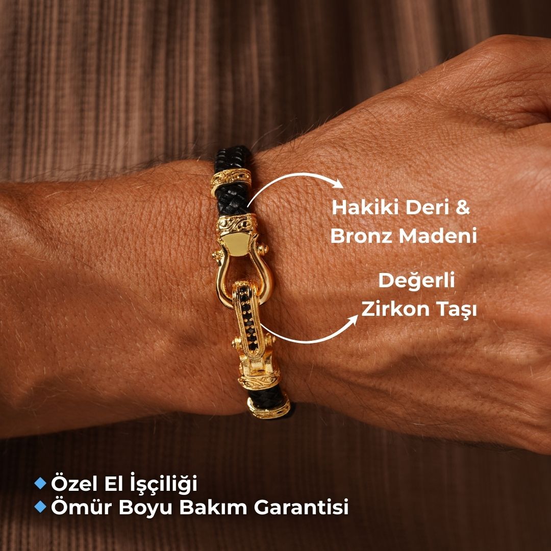 İTALYAN TASARIM AT NALI ŞANS ZİRKON TAŞLI BİLEKLİK