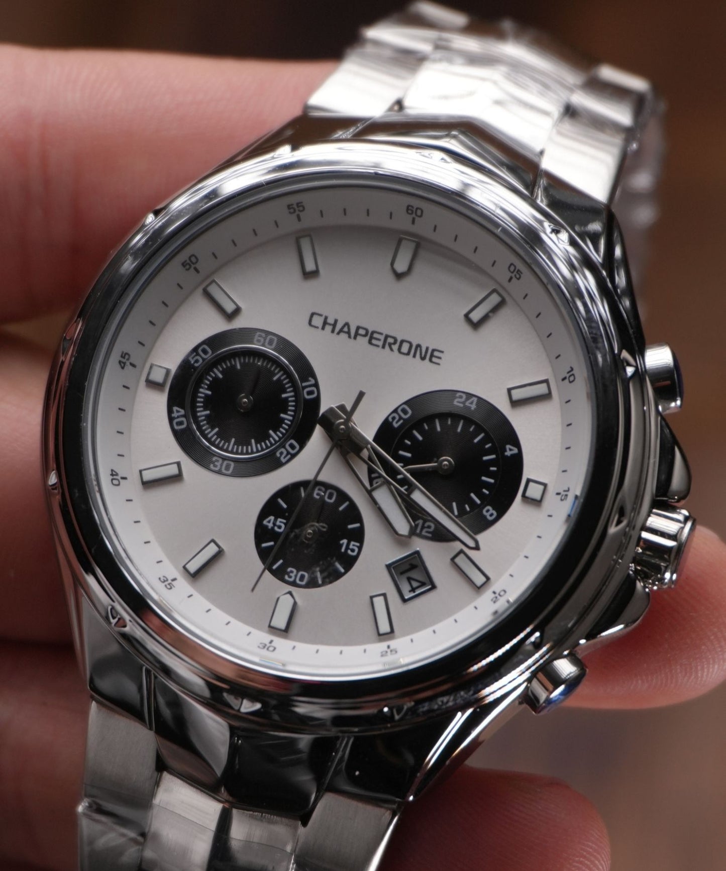 Chaperone Beyaz Kadran Old Money Çelik Saat