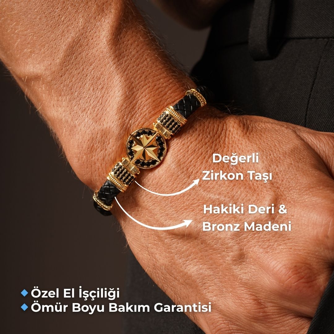 Pusula Zirkon Taşlı Bileklik