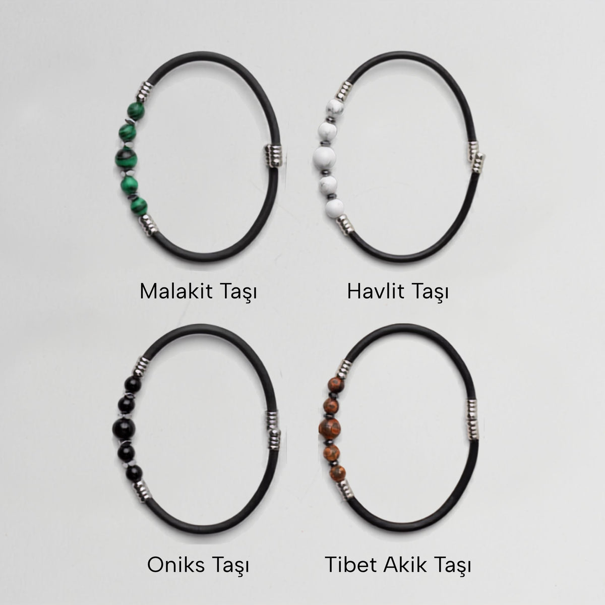 Minimalist Havlit Taşı Ayarlanabilir Bileklik