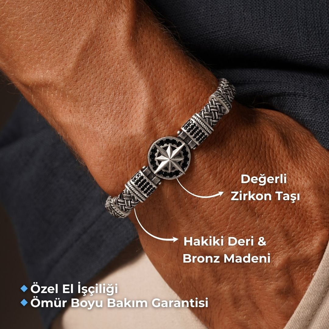 Pusula Zirkon Taşlı Bileklik