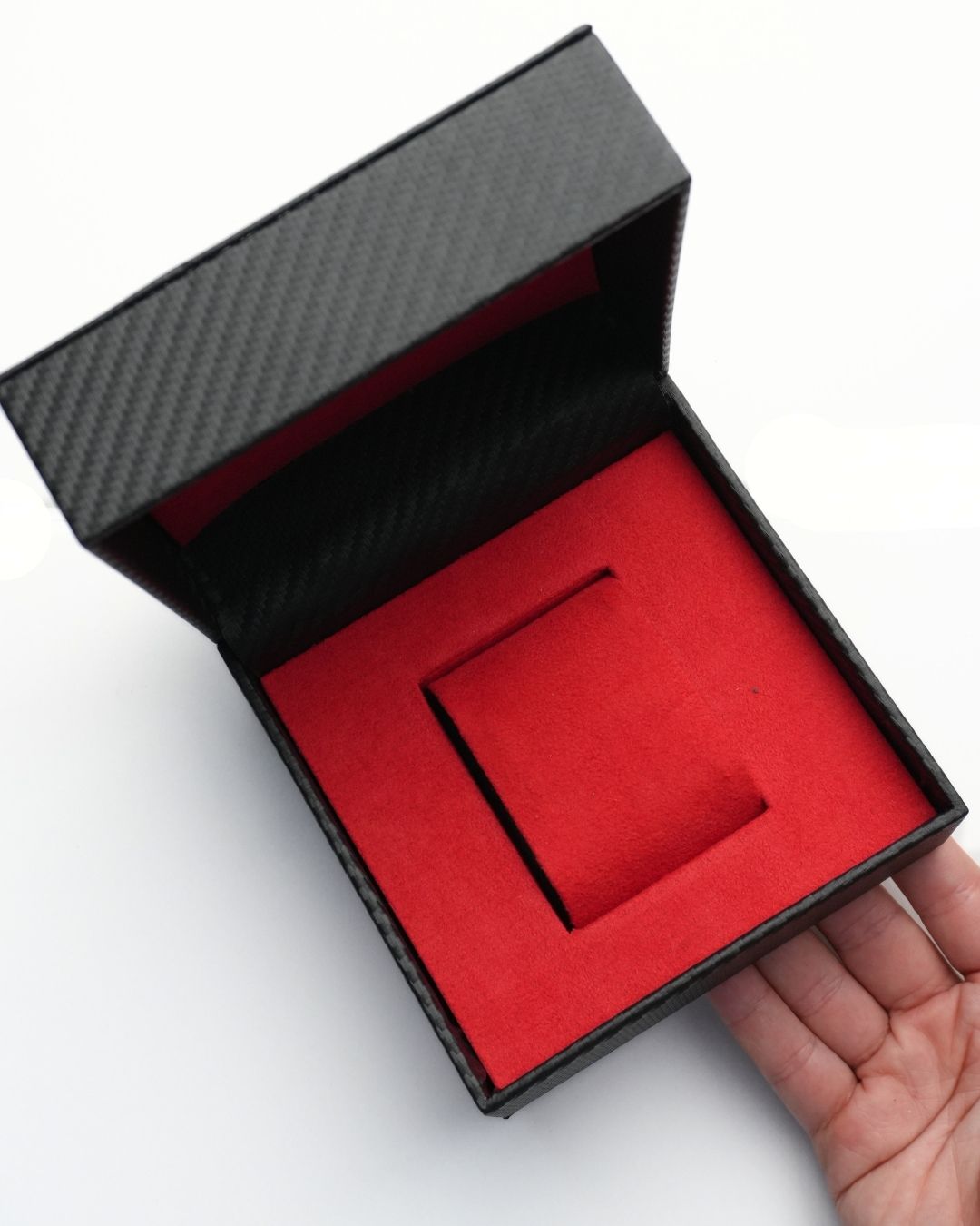Premium Karbon Fiber Desenli Saat ve Bileklik Hediye Kutusu