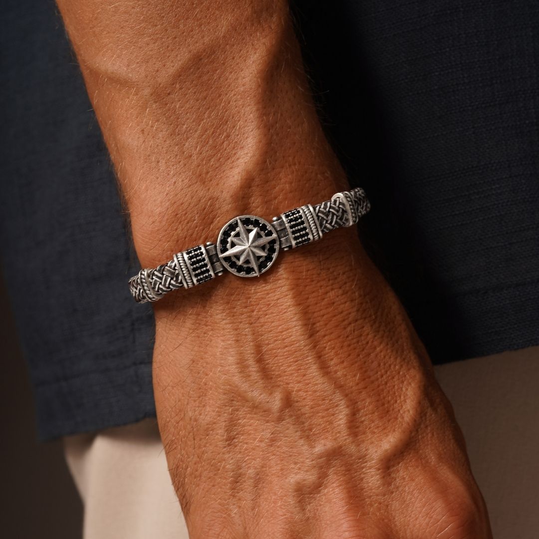 Pusula Zirkon Taşlı Bileklik