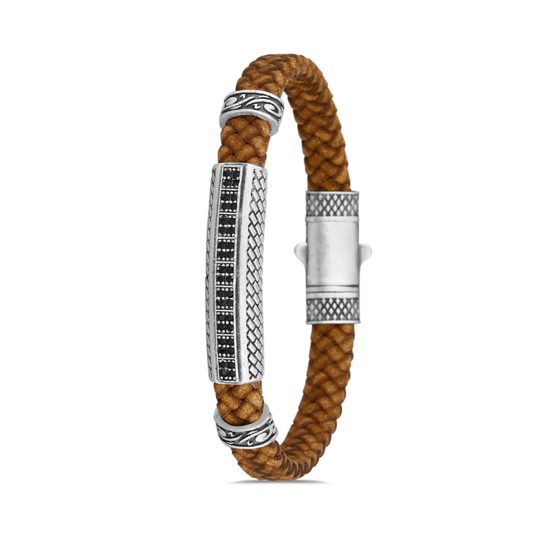 Sıralı Zirkon Erkek Bileklik