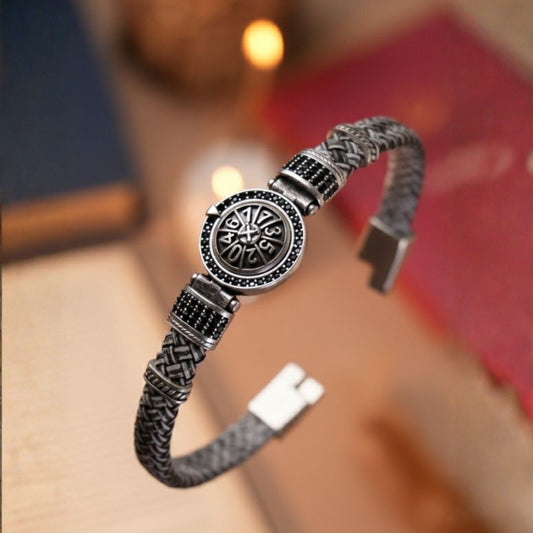 Rulet Tasarım Beyaz Hakiki Deri Bileklik