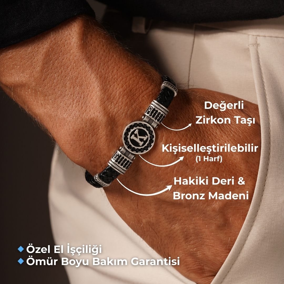 Kişiselleştirilebilir Lider Hakiki Deri Erkek Bileklik