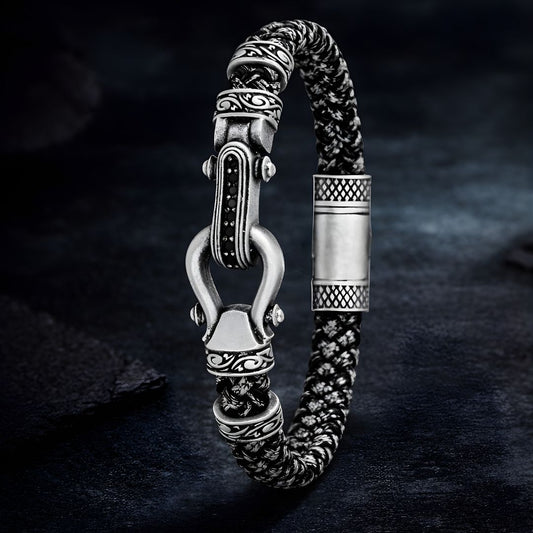 İTALYAN TASARIM AT NALI ŞANS ZİRKON TAŞLI BİLEKLİK (BEYAZ)